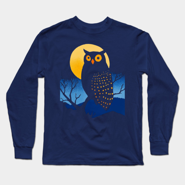 Lonely Owl - Monochromatic Winter - Wildlife Long Sleeve T-Shirt by TuncGK