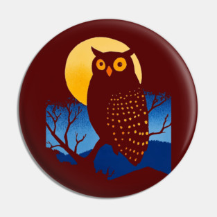 Lonely Owl - Monochromatic Winter - Wildlife Pin