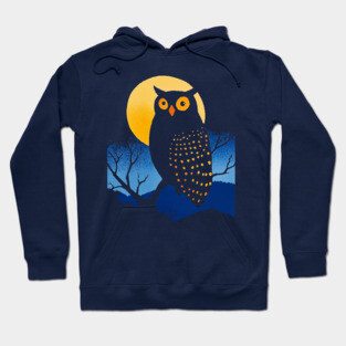 Lonely Owl - Monochromatic Winter - Wildlife Hoodie