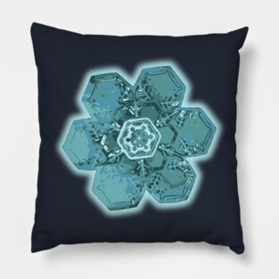 Teal Snowflake - Monochromatic Winter - Cold Lover Pillow