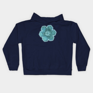 Teal Snowflake - Monochromatic Winter - Cold Lover Kids Hoodie