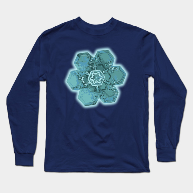 Teal Snowflake - Monochromatic Winter - Cold Lover Long Sleeve T-Shirt by TuncGK