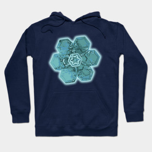 Teal Snowflake - Monochromatic Winter - Cold Lover Hoodie