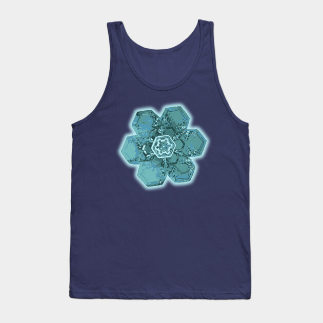 Teal Snowflake - Monochromatic Winter - Cold Lover Tank Top by TuncGK