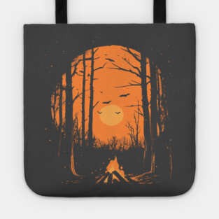 Winter Campfire - Monochromatic Winter - Sunset at Woods Tote