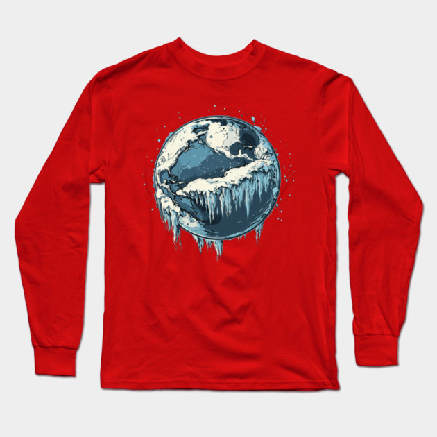Frozen Earth - Monochromatic Winter Long Sleeve T-Shirt by TuncGK