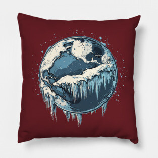 Frozen Earth - Monochromatic Winter Pillow
