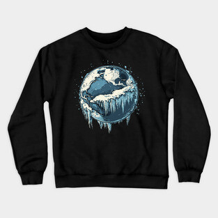 Frozen Earth - Monochromatic Winter Crewneck Sweatshirt