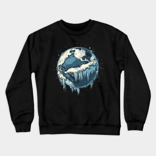 Frozen Earth - Monochromatic Winter Crewneck Sweatshirt by TuncGK