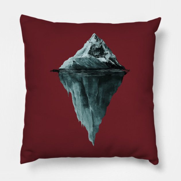 Iceberg Dream - Monochromatic Winter Pillow by TuncGK