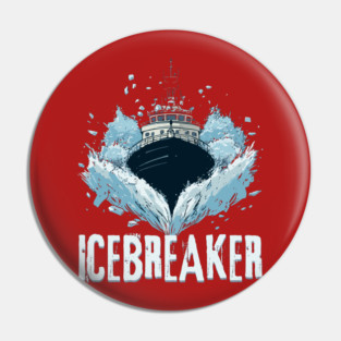 Icebreaker Ship - Monochromatic Winter Pin