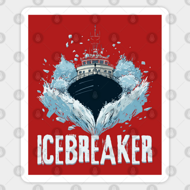 Icebreaker Ship - Monochromatic Winter Sticker by TuncGK