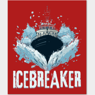 Icebreaker Ship - Monochromatic Winter Posters and Art