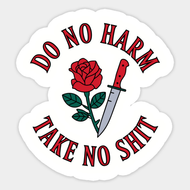 Do No Harm Take No Shit Motivational Sarcastic Attitude Magnet by Anticorporati