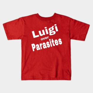 Luigi Over Parasites - White - Back Kids T-Shirt