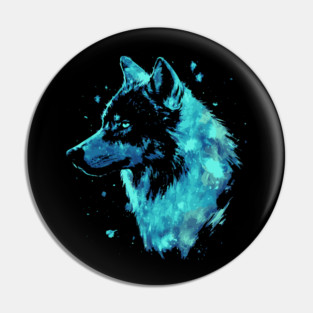 Neon Wolf - Ice Blue - Monochromatic Winter Pin