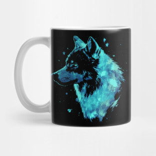 Neon Wolf - Ice Blue - Monochromatic Winter Mug