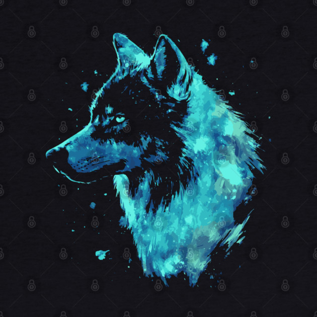 Neon Wolf - Ice Blue - Monochromatic Winter by TuncGK