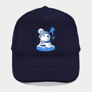 Polar Bear Smoking Pipe - Monochromatic Winter Hat