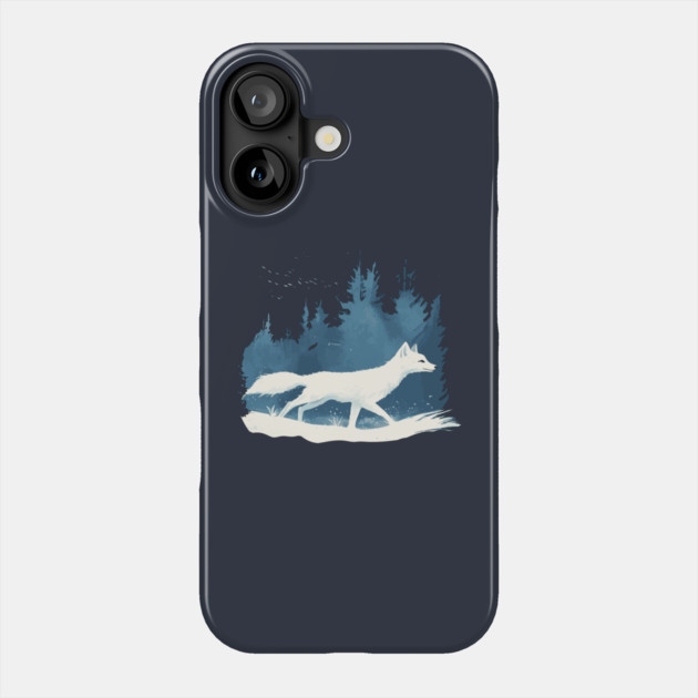 Arctic Fox - Monochromatic Winter Phone Case by TuncGK