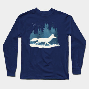 Arctic Fox - Monochromatic Winter Long Sleeve T-Shirt