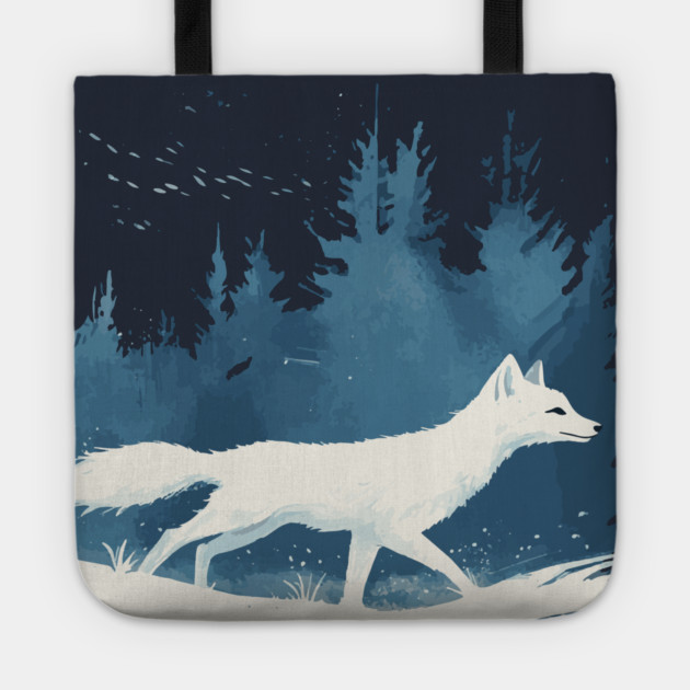 Arctic Fox - Monochromatic Winter Tote by TuncGK
