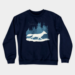 Arctic Fox - Monochromatic Winter Crewneck Sweatshirt