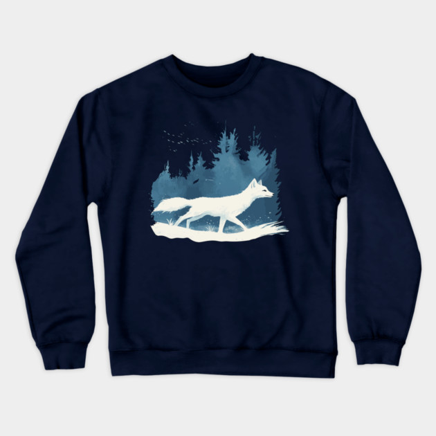 Arctic Fox - Monochromatic Winter Crewneck Sweatshirt by TuncGK