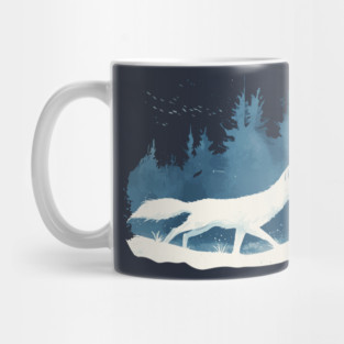 Arctic Fox - Monochromatic Winter Mug