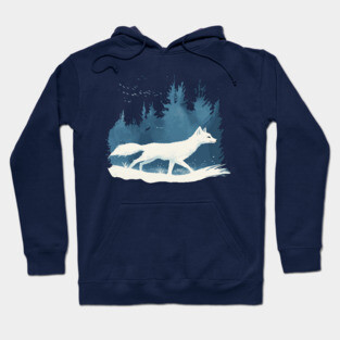 Arctic Fox - Monochromatic Winter Hoodie