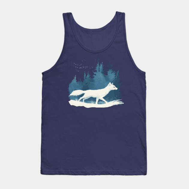 Arctic Fox - Monochromatic Winter Tank Top by TuncGK