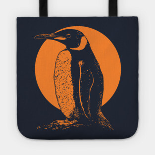 Retro Penguin - Orange Monochrome Winter Tote