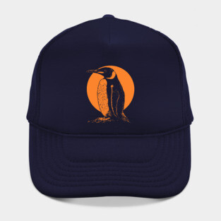 Retro Penguin - Orange Monochrome Winter Hat