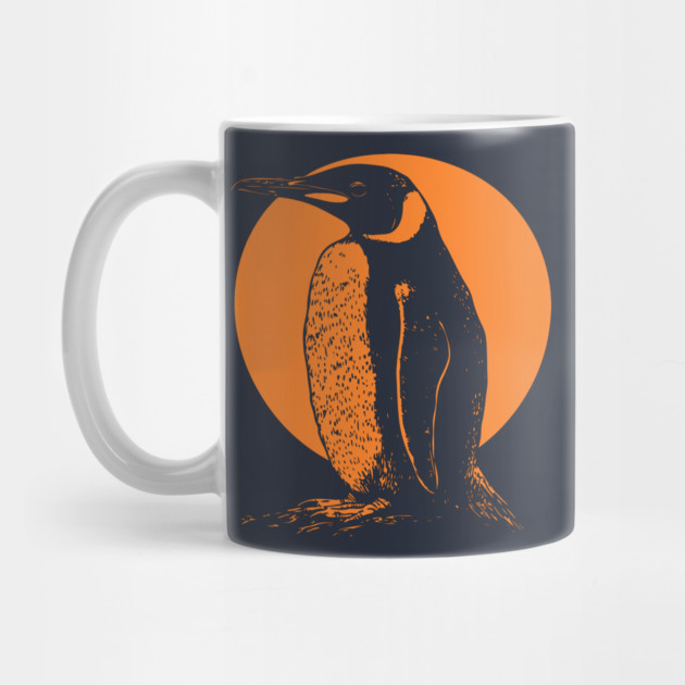 Retro Penguin - Orange Monochrome Winter by TuncGK