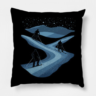 Skiers' Dream - Monochromatic Winter Pillow