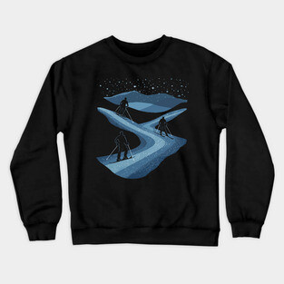 Skiers' Dream - Monochromatic Winter Crewneck Sweatshirt