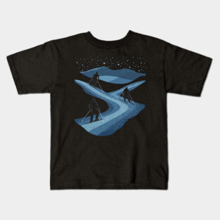 Skiers' Dream - Monochromatic Winter Kids T-Shirt