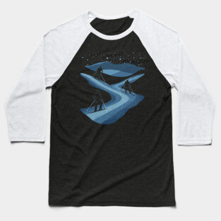 Skiers' Dream - Monochromatic Winter Baseball T-Shirt