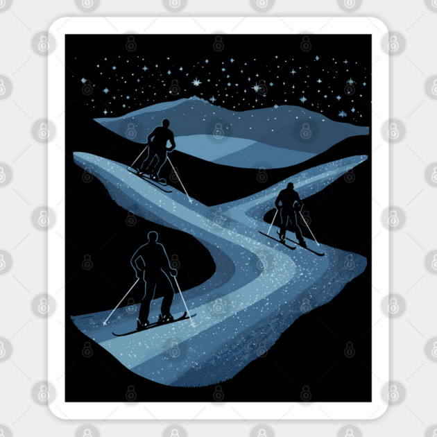 Skiers' Dream - Monochromatic Winter Sticker by TuncGK