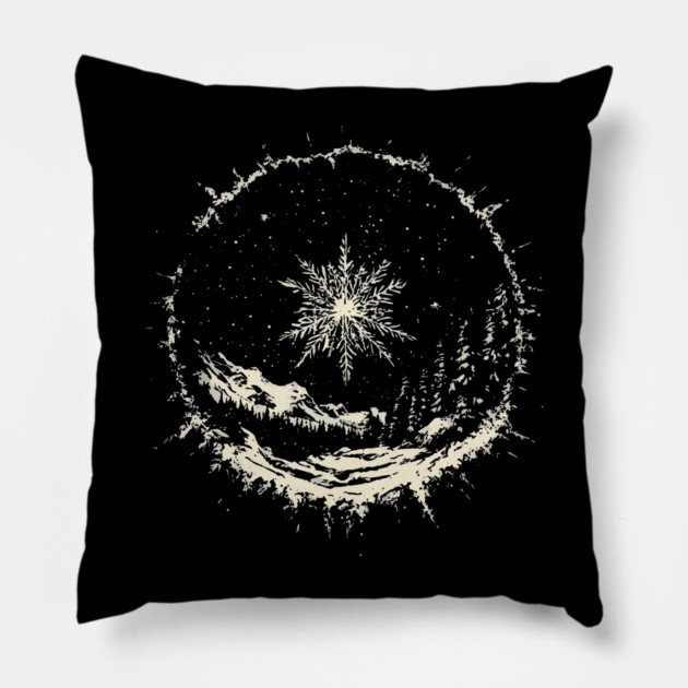 Snow Dome - Tribal Winter Design Pillow by TuncGK