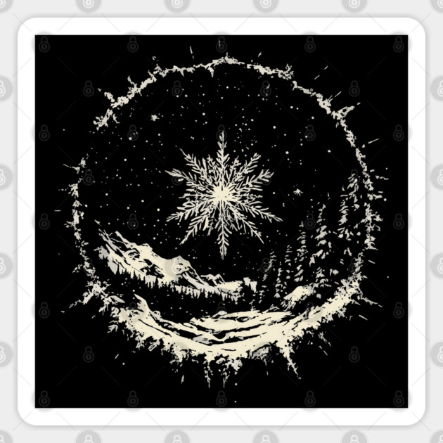 Snow Dome - Tribal Winter Design Sticker by TuncGK