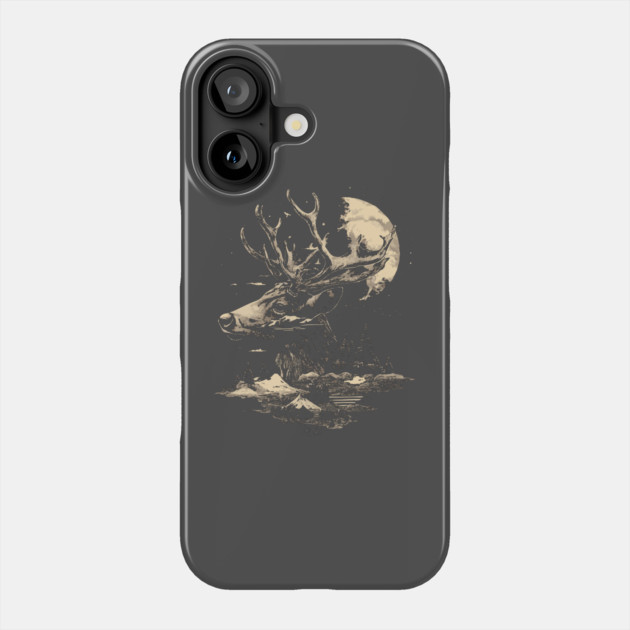 Dear Surreal Deer - Monochromatic Winter Phone Case by TuncGK