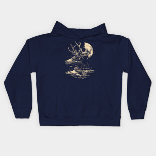 Dear Surreal Deer - Monochromatic Winter Kids Hoodie
