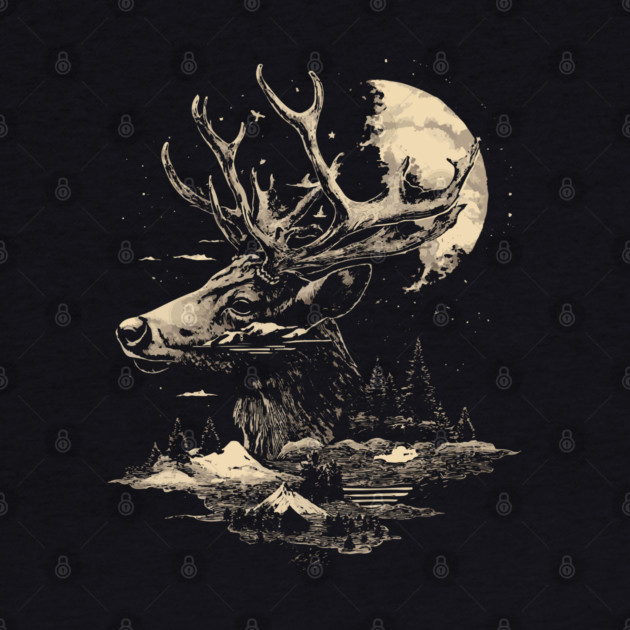 Dear Surreal Deer - Monochromatic Winter by TuncGK