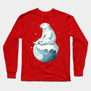 Polar Bear Enjoying the End of the World Long Sleeve T-Shirt