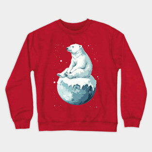 Polar Bear Enjoying the End of the World Crewneck Sweatshirt