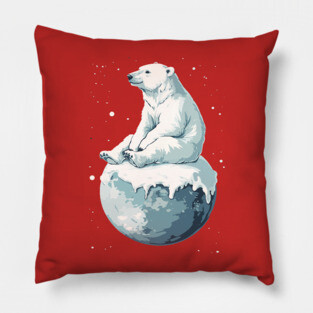 Polar Bear Enjoying the End of the World Pillow