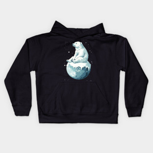 Polar Bear Enjoying the End of the World Kids Hoodie