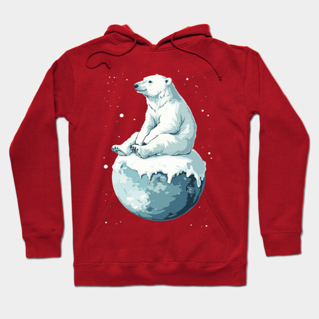 Polar Bear Enjoying the End of the World Hoodie by TuncGK