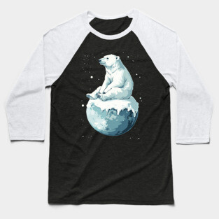 Polar Bear Enjoying the End of the World Baseball T-Shirt